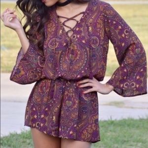 Show Me Your Mumu Tillie Tie Paisley Romper